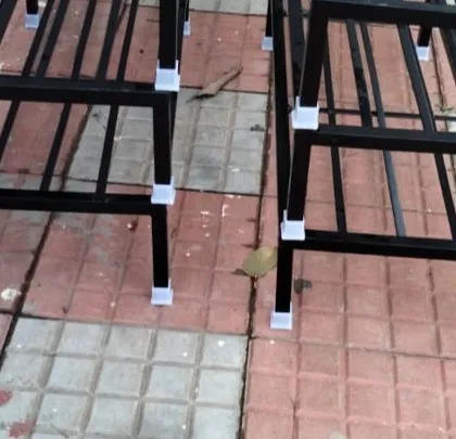 It's all in the details. Every stand we make comes with these durable protective bushes on the legs. This small feature prevents any scratches on your expensive tiles, both indoors and outdoors.