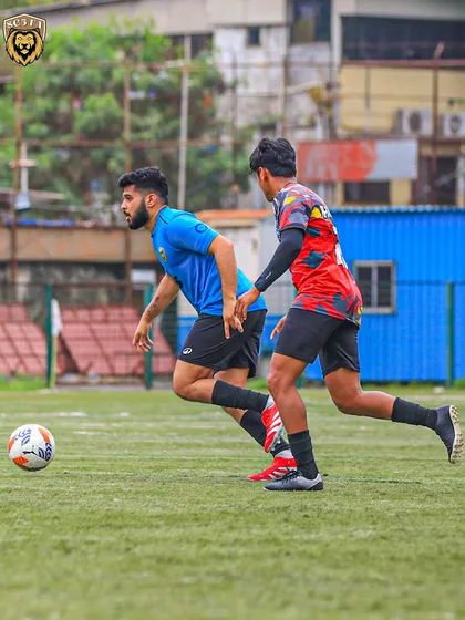 A player accelerating away from his marker, creating space and attacking opportunities.