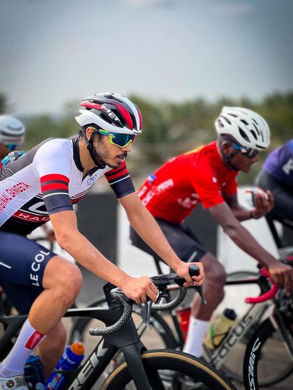 An elite rider, focused and determined, during the Bangalore Classic.