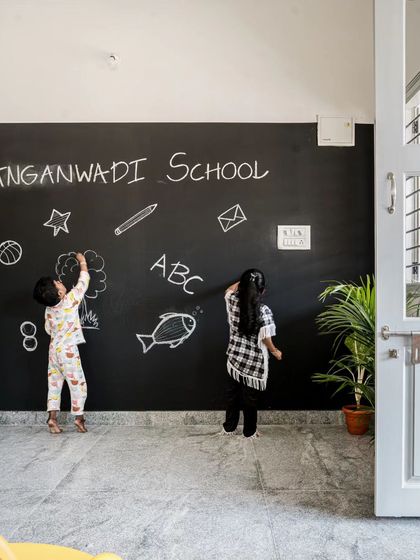These images further detail the thoughtful design of the Anganwadi school, from the playful interactions on the stairs to the calm, well-lit interiors. Each photo highlights my commitment to creating spaces that are not just buildings, but nurturing environments for growth and community.