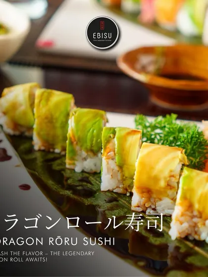Unleash the flavor of our legendary Doragon Rōru, or Dragon Roll. This signature creation is a feast for the eyes and the palate, crafted with precision and premium ingredients for a fiery and unforgettable taste. It is a must-try for anyone seeking a bold and satisfying sushi experience.