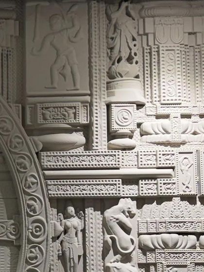 Another detail shot of the intricate carvings on the Hari Mandir mural.