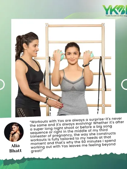 It's a joy to train dedicated individuals like Alia Bhatt. Her testimonial highlights my core philosophy: every workout is tailored to your specific needs, whether it's for a demanding role, post pregnancy recovery, or simply feeling great.