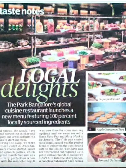 Another feature in Indulge Express on our new menu, highlighting local delights like Corn Palak El Nakhas and Apple Cinnamon Tikki.