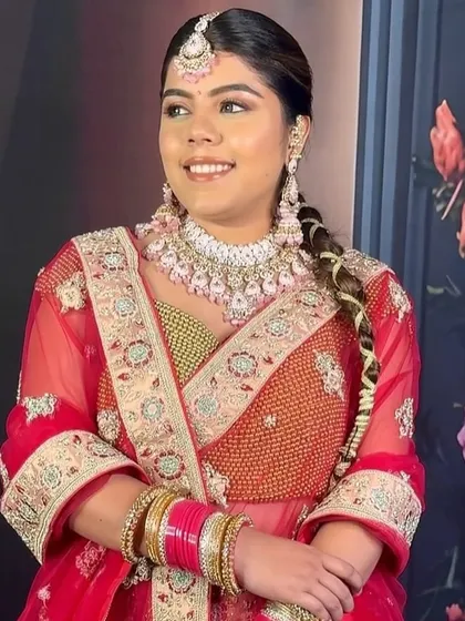 A close-up of the bride's happy face. Her smile is everything.