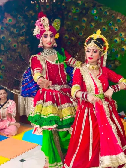A stunning live performance of Radha and Krishna's Raas-Leela during our Janmashtami celebration. We believe in creating immersive experiences that bring cultural stories to life for children.
