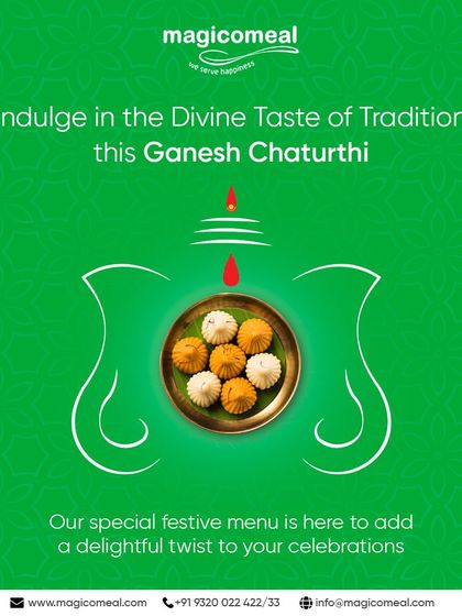 Indulge in the divine taste of tradition this Ganesh Chaturthi. My special festive menu, featuring treats like modak, is here to add a delightful twist to your celebrations.