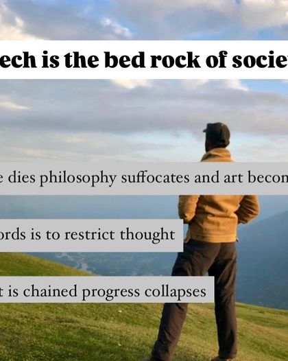 Free speech is the bedrock of society. To restrict words is to restrict thought, and once thought is chained, progress collapses.