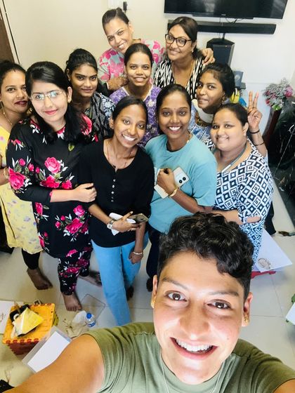 It was a pleasure to have a client from Switzerland visit our class. It shows that the love for mehandi is universal, and my students got to see a real-world client interaction.