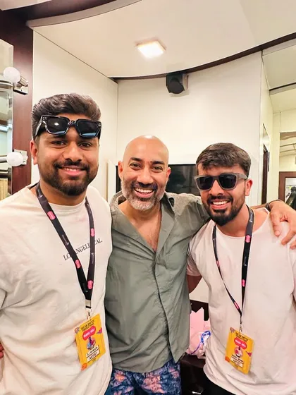 Sharing a moment with Nikhil Chinapa, a legend in the Indian music scene, at the Maha Holi festival.