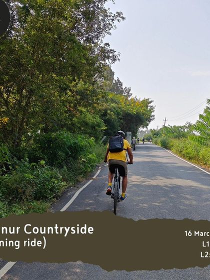 The 'Hennur Countryside' evening ride offers a pleasant escape into the rural outskirts of Bangalore.