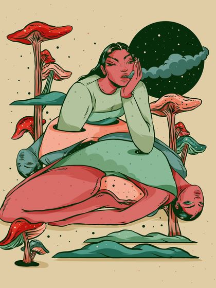 The colored illustration patch for the 'Daydreaming' pattern.