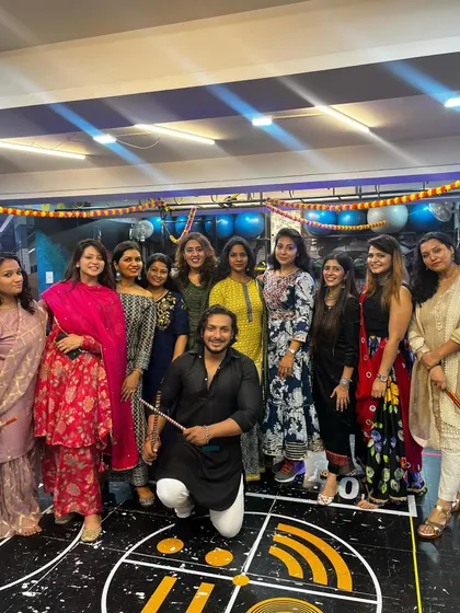 This is the GFA FAMILY. Here we are celebrating Garba Night together at the studio. We work hard, and we celebrate together just as hard.
