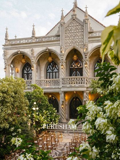 The setting for a story of legacy and love. The grandeur of the venue is the perfect backdrop for the regal, timeless wedding attire I create.