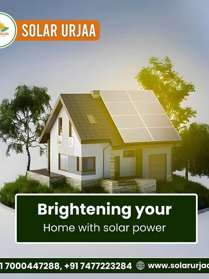 **Brightening your home with solar power.** This beautiful illustration shows a home nestled in nature, powered by the sun. This is the sustainable lifestyle I can help you achieve.