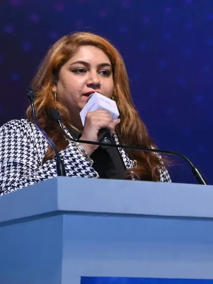 A speaker at the podium during the 2024 Lighting Connect session, representing the diverse voices shaping the industry.