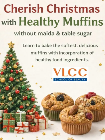Learn to bake delicious and healthy treats without guilt. As part of our course, we hold workshops on creating goodies like these Christmas muffins, made entirely without maida or table sugar, using wholesome and nutritious ingredients instead.