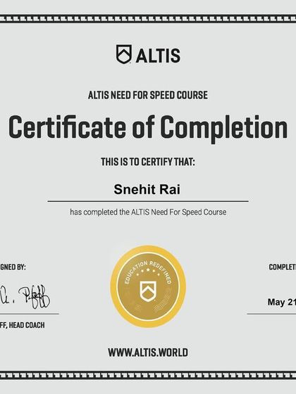 Snehit Rai - Professional Development for S&C Coaches My Credentials & Professional Development photo 8