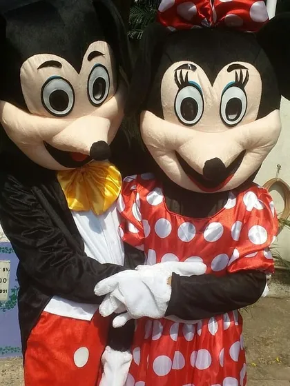 The classic duo, Mickey and Minnie Mouse, are available to book together. These high-quality mascot costumes are perfect for photos and interacting with guests at any kids' birthday party.