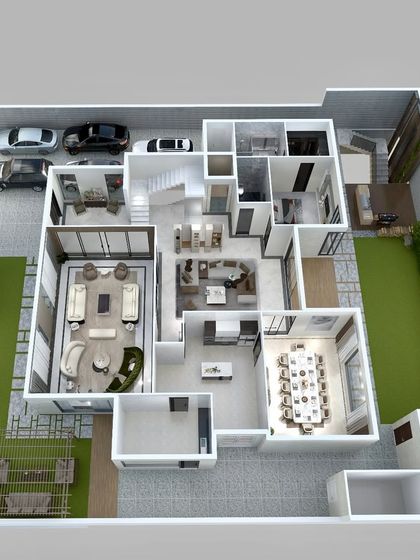 This 3D floor plan exemplifies our commitment to thoughtful planning. It integrates private zones, open living spaces, natural light corridors, and landscaped transitions for a seamless living experience.