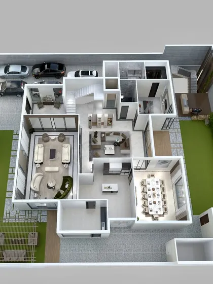 This floor plan exemplifies our commitment to thoughtful planning. We integrate private zones, open living spaces, natural light corridors, and landscaped transitions for a seamless living experience.