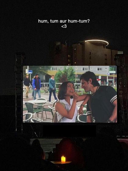 "Hum, tum aur hum-tum?" A perfect candle-lit moment captured during a screening of the classic Bollywood rom-com. It's these moments that make our movie nights special.