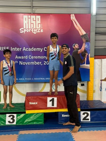 Our boys team celebrating their wins. We offer competitive gymnastics coaching for both boys and girls, helping every athlete reach their full potential.
