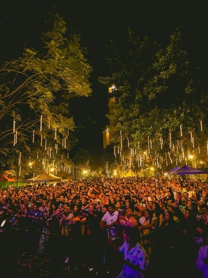 An expansive view of the thousands of attendees at the New Year's Eve party. Handling large crowds and maintaining a high-energy atmosphere throughout the night is a core part of my service.
