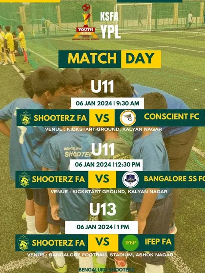 An example of our multi-match day scheduling for the KSFA Youth Premier League. We manage complex logistics across different age groups and venues seamlessly.