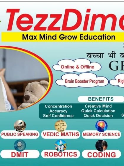 An infographic showcasing the wide range of courses we offer, including Abacus, Public Speaking, Vedic Maths, and Robotics, all designed to make your child a genius.