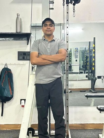 Posing by the cable machine.