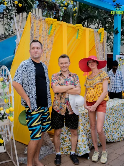 Guests enjoying the vibrant and fun atmosphere of a Haldi carnival. We ensure everyone feels part of the celebration, with plenty of photo ops and a lively environment.