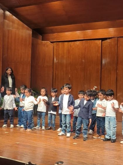 A large group of our younger students performing a coordinated piece, learning the importance of teamwork.