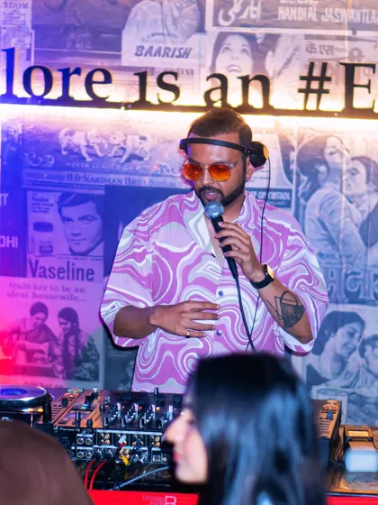 Didn't come to play, came to slay. Me on the mic at Bombay Adda, a venue that's pure emotion.