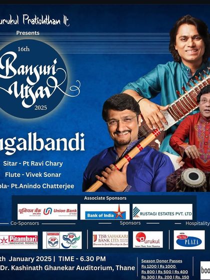 The official poster for my jugalbandi at the 16th Bansuri Utsav, a festival celebrating the flute.