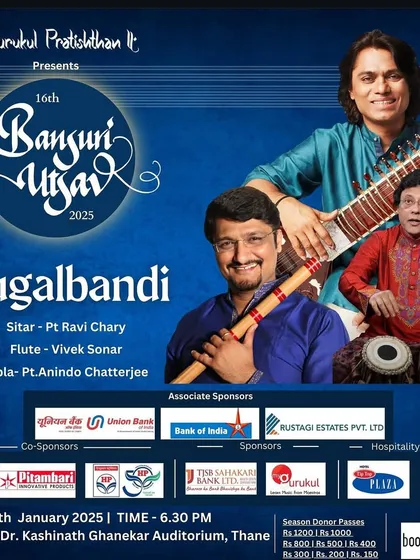 The official poster for my jugalbandi at the 16th Bansuri Utsav, a festival celebrating the flute.