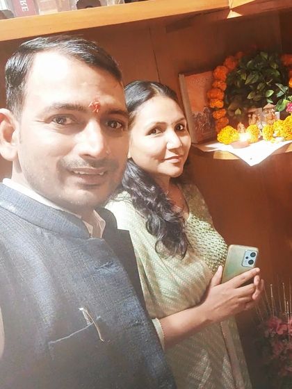 A Diwali selfie with a colleague in the office.