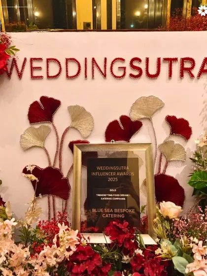 Another view of our WeddingSutra Influencer Award for Trendsetting Food Design. We are grateful for this acknowledgment of our efforts to constantly push the boundaries of food presentation.