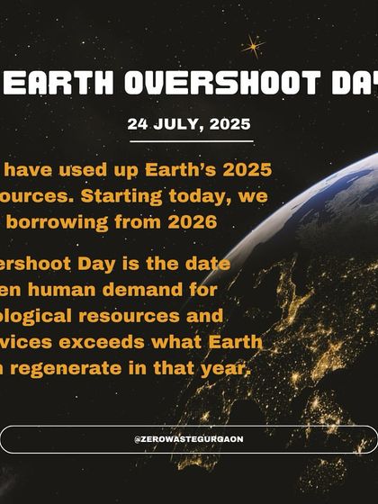 A stark reminder on Earth Overshoot Day. We have already used up Earth's resources for the entire year. From this day forward, we are borrowing from the future. It's a call to consume less and live more consciously.