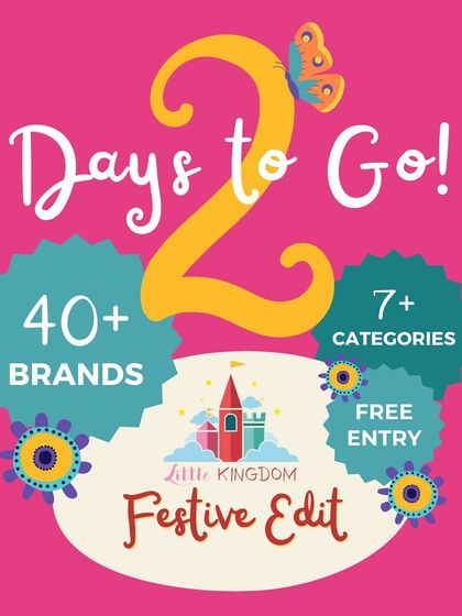 Two days to go! A countdown graphic for the Festive Edit, highlighting 40+ brands and free entry.