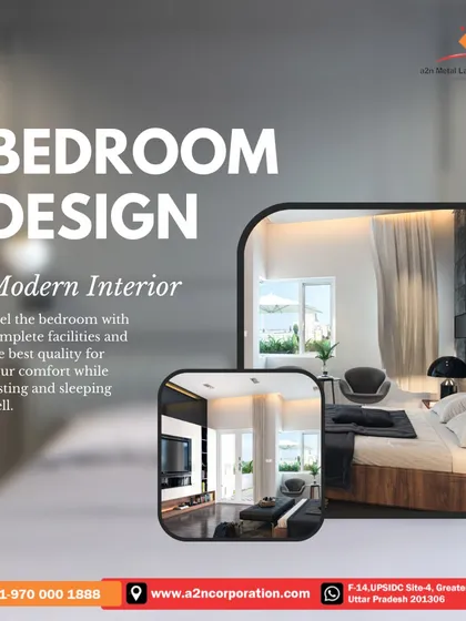 A collage of modern bedroom designs, showcasing complete facilities and high-quality materials. The interiors are designed to provide a comfortable and restful environment for sleeping and unwinding.