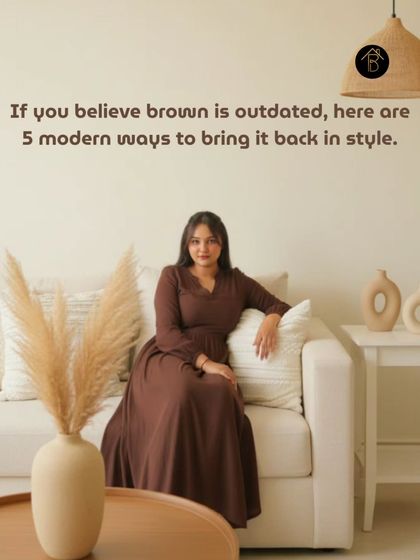 Many people think brown is an outdated color, but I believe it's making a huge comeback. Here I am in a space that shows how modern neutrals and natural textures can make brown feel incredibly chic and current.