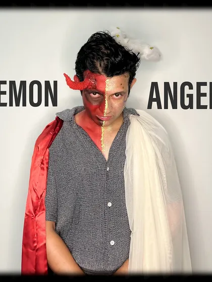 The Demon/Angel concept. This look required split makeup and costuming to portray two opposing characters in one, a great test of physical characterization.