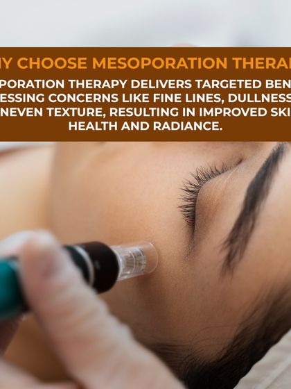 We recommend Mesoporation Therapy because it delivers targeted benefits. By infusing the skin with essential nutrients, it effectively addresses concerns like fine lines, dullness, and uneven texture, resulting in visibly improved skin health and a radiant glow.