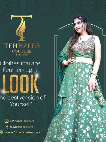 Look and feel your best in our feather-light fabrics. This green floral lehenga is designed to be comfortable while making you look like the best version of yourself.