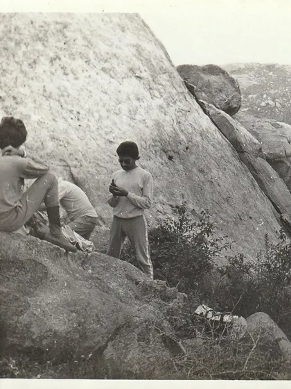 A group of young climbers in the 1980s. These archival photos connect us to the long and rich history of climbing in our city.
