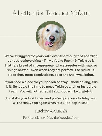 This review from Max's guardians truly touched us. They had struggled for years with the thought of boarding him, and we are so proud to be the place that finally gave them peace of mind.