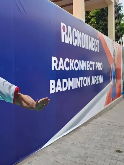 Our branding on full display at the new Ghaziabad Pro Badminton Arena. We ensure our venues are easy to find and create an exciting atmosphere for players.