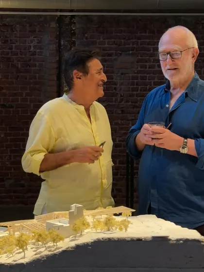 Sharing a moment of conversation with Peter Zumthor at the IF.BE space. Creating platforms for creative people to gather, exchange ideas, and collaborate is a fundamental reason why we undertook the restoration project.