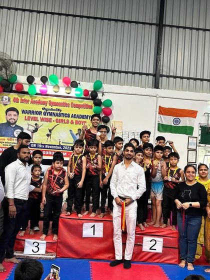 The winners' podium at our 4th Inter-Academy Competition. Standing on that top step is what we train for.